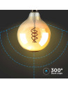 V-tac LED Крушка - 6W Filament E27 G125 Амбър 1800К 217328 - 6