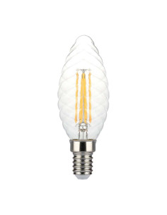 V-tac LED Крушка - 4W Filament E14 Кендъл Спирала Димиращ 3000K 214367 - Цена | LEDs4economy