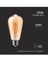 V-tac LED Крушка - 6W Filament E27 ST64 Амбър 2200K 214362 - 3