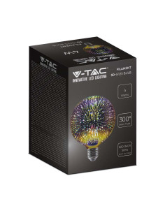 V-tac LED Крушка - 4W Filament E27 G125 3D 3000К 212706 - Цена | LEDs4economy 2
