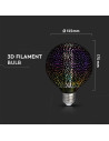 V-tac LED Крушка - 4W Filament E27 G125 3D 3000К 212706 - 4
