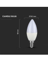 V-tac LED Крушка - 2.9W E14 Пластик Кендъл 4000K 2985 - 4