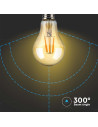 V-tac LED Крушка - 10W Filament E27 A60 Амбър 2200К 217157 - 5
