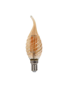 V-tac LED Крушка - 4W Filament E14 Кендъл Амбър Спирала Плам 2200K 217116 - Цена | LEDs4economy