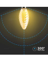 V-tac LED Крушка - 4W Filament E14 Кендъл Амбър Спирала 2200K 217115 - 5