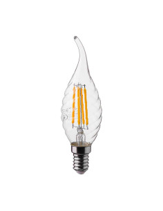 V-tac LED Крушка - 4W Filament E14 Кендъл Спирала Пламък 4000K 214431 - Цена | LEDs4economy