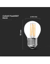 V-tac LED Крушка - 4W Filament E27 G45 6500К 214428 - 6