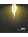 V-tac LED Крушка - 4W Filament E14 Кендъл Спирала Пламък 3000K 214308 - 6