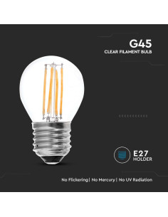 V-tac LED Крушка - 4W Filament E27 G45 3000К 214306 - Цена | LEDs4economy 2
