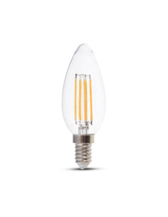 V-tac LED Крушка - 4W Filament E14 Кендъл 3000K 214301 - Цена | LEDs4economy