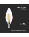 V-tac LED Крушка - 4W Filament E14 Кендъл 3000K 214301 - 4