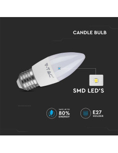 V-tac LED Крушка - 6W E27 Кендъл 6400K 2143441 - Цена | LEDs4economy 2