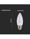 V-tac LED Крушка - 6W E27 Кендъл 6400K 2143441 - 4