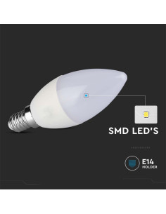 V-tac LED Крушка - 4.5W E14 Кендъл 6500K 2142411 - Цена | LEDs4economy 2