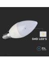 V-tac LED Крушка - 4.5W E14 Кендъл 6500K 2142411 - 2