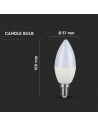 V-tac LED Крушка - 4.5W E14 Кендъл 6500K 2142411 - 3