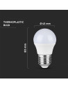 V-tac LED Крушка - 4.5W E27 G45 4000K 3Бр/Сет 217363 - 4