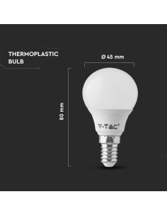 V-tac LED Крушка - 4.5W E14 P45 2700K 6Бр/Сет 212733 - Цена | LEDs4economy 2