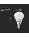V-tac LED Крушка - 4.5W E14 P45 2700K 6Бр/Сет 212733 - 2