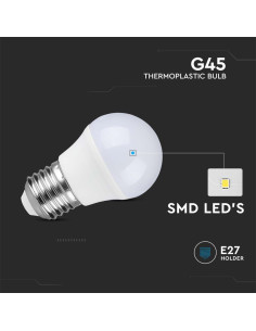 V-tac LED Крушка - 4.5W E27 G45 4000K 217408 - Цена | LEDs4economy 2