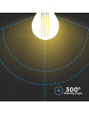 V-tac LED Крушка - 6W Filament E27 G45 6400К 130LM/W 2853 - 4