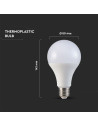 V-tac LED Крушка - 18W E27 A80 2000 Lumen Пластик 3000К 2707 - 4