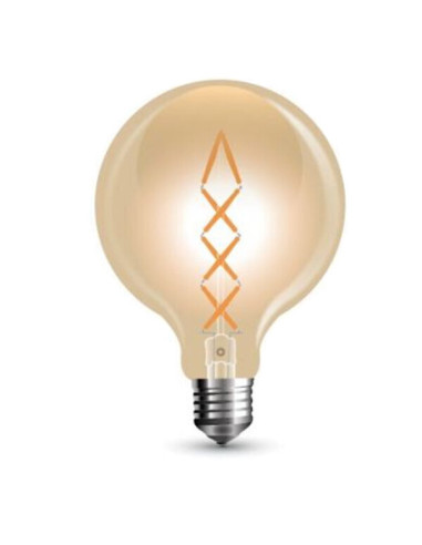 LED Крушка 8W Filament E27 G125 Amber Топло Бяла Светлина