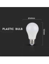 V-tac LED Крушка - 9W E27 A60 Термо Пластик 3Степенно Димиране 6400K 2Бр/Блистер - NEW 7290 - 6