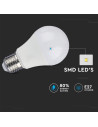 V-tac LED Крушка - 9W E27 A60 Термо Пластик 3Степенно Димиране 6000K 4449 - 5