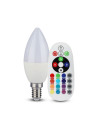 V-tac LED Крушка - 3.5W Е14 А80 Кендъл Димираща С Дистанционно RGB 6400K 2771 - 2