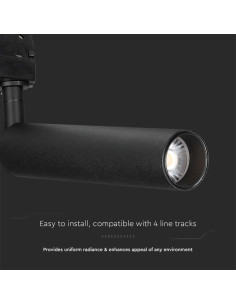 V-TAC 15W LED Прожектор Релсов Монтаж SAMSUNG Чип Черен 5000K - 21361 - Цена | LEDs4economy 2