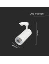 V-TAC 30W LED COB Релсово Осветител 3 в 1 Бяло Тяло - 8843 - 4