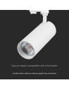 V-TAC 30W LED COB Релсово Осветител 3 в 1 Бяло Тяло - 8843 - 5