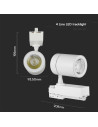V-TAC 35W LED Прожектор Релсов Монтаж Бяло Тяло 3000K - 211255 - 5