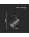 V-TAC 30W LED COB Релсов Прожектор 3 в 1 Черно Тяло - 8078 - 4