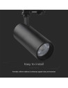 V-TAC 30W LED COB Релсов Прожектор 3 в 1 Черно Тяло - 8078 - 7