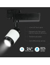 V-TAC 10W LED Прожектор Релсов Монтаж Черно/Бяло Тяло Бяла Светлина - 1334 - 8