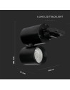 V-TAC 15W LED Прожектор Релсов Монтаж Черно Тяло Бяла Светлина - 1303 - 8