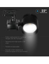 V-TAC 40W LED Прожектор Релсов Монтаж COB Бяла Светлина - 1192 - 5