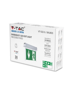 V-TAC 2W LED Евакуационно Таван за Вграждане 6000K - 835 - Цена | LEDs4economy
