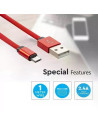 V-TAC 1м. Микро USB Кабел Червен Серия "Ruby" - 8497 - 4