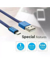V-TAC 1м. Микро USB Кабел Син Серия "Ruby" - 8496 - 4
