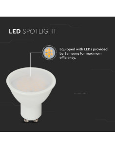 V-tac LED Крушка - 2.9W GU10 SMD Пластик 110° 3000K 2987 - Цена | LEDs4economy 2