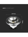 V-tac LED Крушка - AR111 12W GU10 6000K 214225 - 6