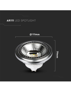 V-tac LED Крушка - AR111 12W GU10 2700K 214224 - Цена | LEDs4economy 2