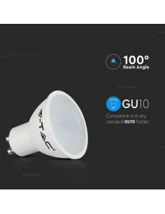 V-tac LED Крушка - 4.5W GU10 SMD Пластик 110° 3000K 211685 - Цена | LEDs4economy 2