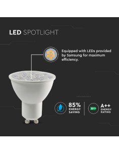 LED Крушка - SAMSUNG ЧИП 6.5W GU10 10° 6400K - Цена | LEDs4economy 2