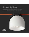 V-TAC 12W LED Магнитен Осветител Въже 38D 3000K Пясъчно Бяло Тяло 3 Години Гаранция - 3