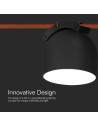 V-TAC 12W LED Магнитен Осветител Въже 120D 3000K Пясъчно Черно Тяло 3 Години Гаранция - 9