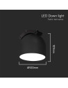 V-TAC 12W LED Магнитен Осветител Въже 120D 3000K Пясъчно Черно Тяло 3 Години Гаранция - 12